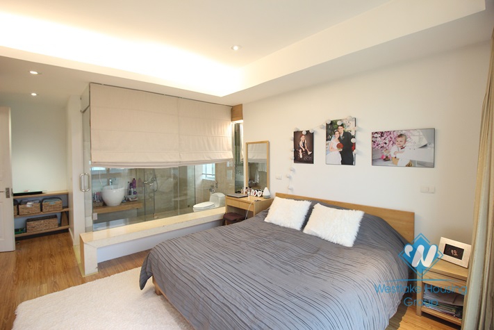 A three-bedroom apartment with full fancy furniture for rent in Ciputra, Tay Ho, Hanoi